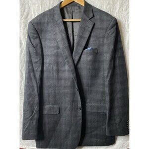 Men's Renoir Plaid 2-Button Sz 42 Blazer Jacket Coat 100% Virgin Wool